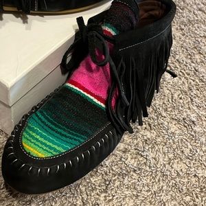 L & B serape moccasin booties